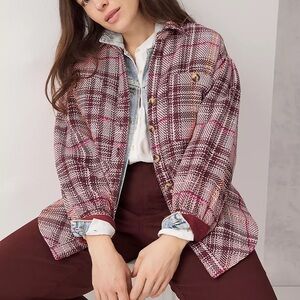 Anthropologie Hudson Plaid Shirt Jacket Size M